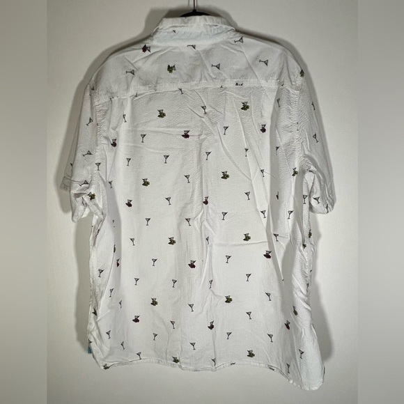 Tommy Bahama white seersucker SS martini glasses flowers vacation shirt XXL - Picture 3 of 13